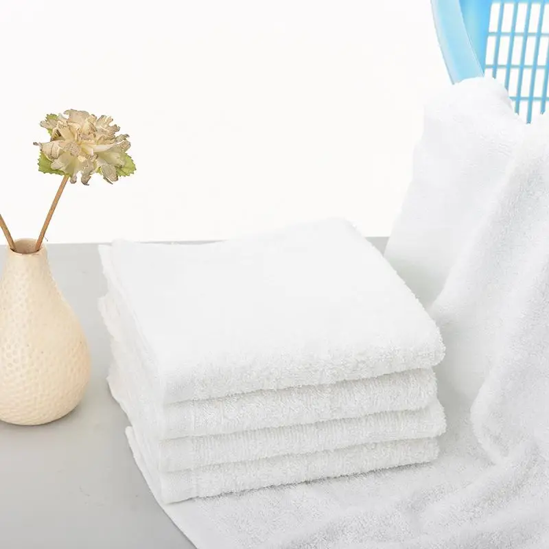 Toallas de baño de algodón blanco para Hotel, SPA, sauna, salón de belleza, toalla suave para Hotel grande, 33x73cm