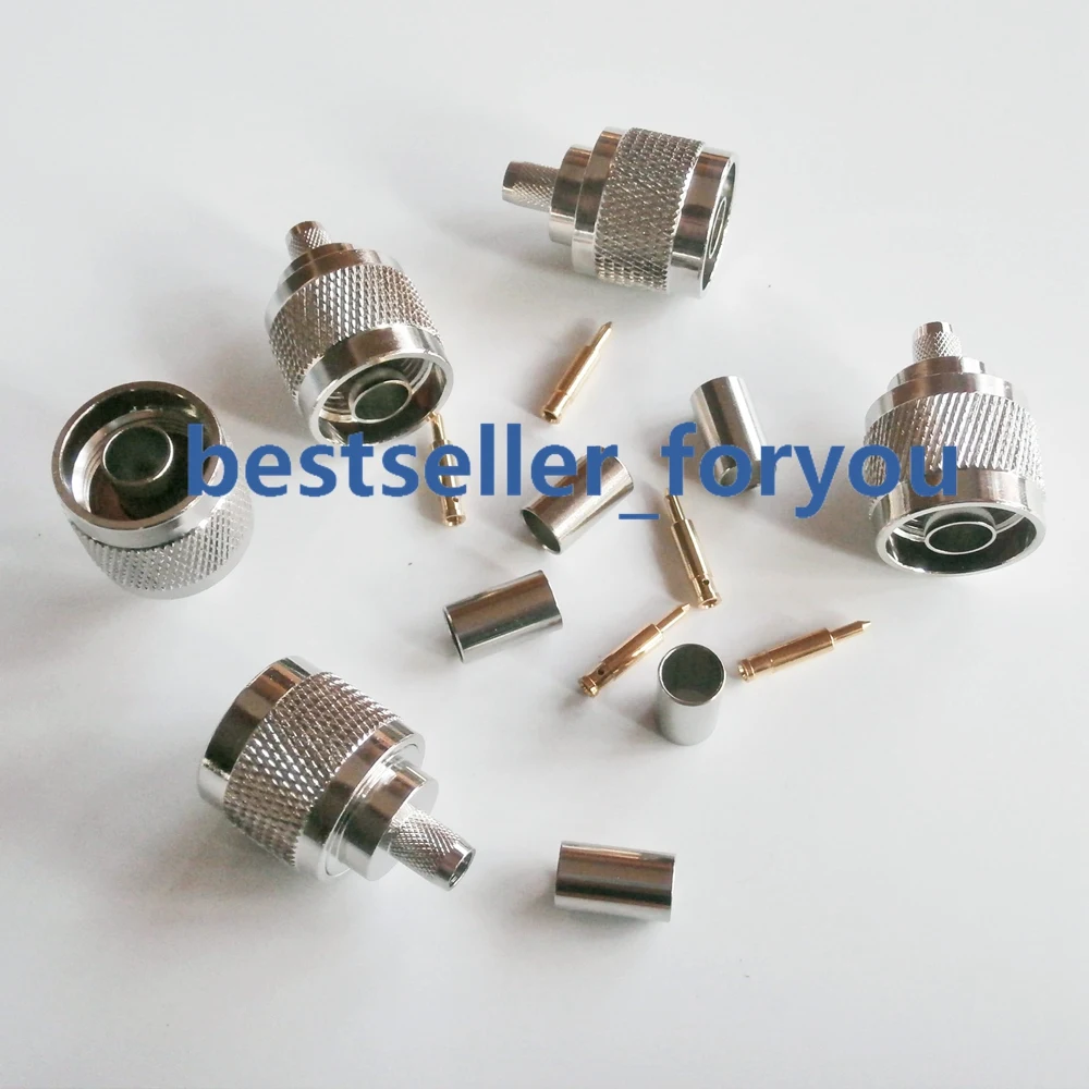 N Male Connector Plug Crimp For Belden 9258 LMR240 RG-8X RG8X RF Coax Cable Connector