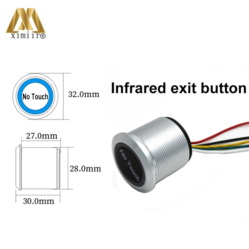 IP68 No Touch Sensor Exit Switch Induction Type Inductive Exit Release Button For Access Control With LED Indicator Light