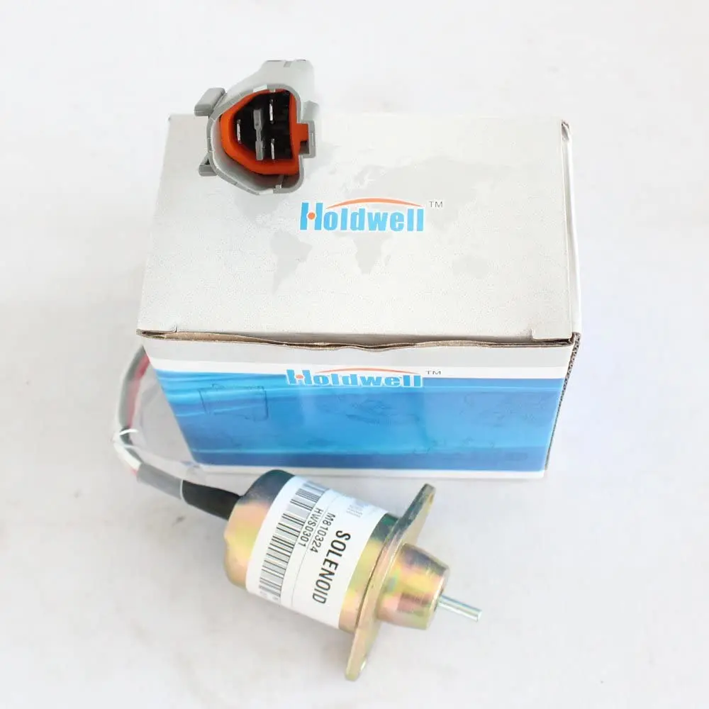 Holdwell Stop Solenoid M810324 for Yanmar Engine John Deere Tractor Mower 12Vdc