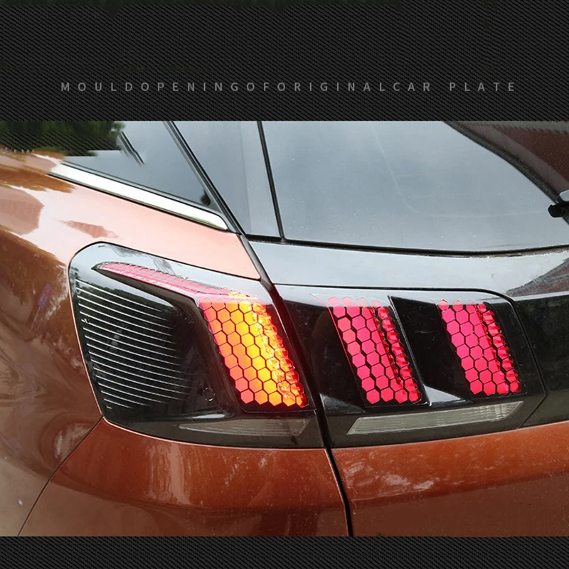 Voor Peugeot 3008 3008GT 2017 2018 2019 Auto Achterlichten Licht Lamp Cover Honingraat Stickers Protector Achterlicht Decoratie Decal