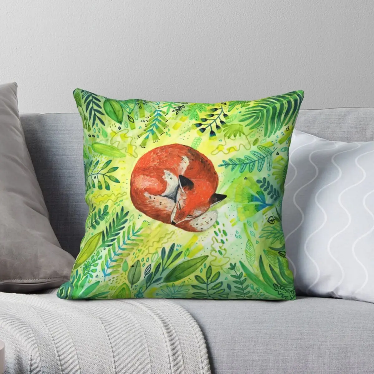 

Nature's Heart Square Pillowcase Polyester Linen Velvet Creative Zip Decor Pillow Case Sofa Cushion Cover