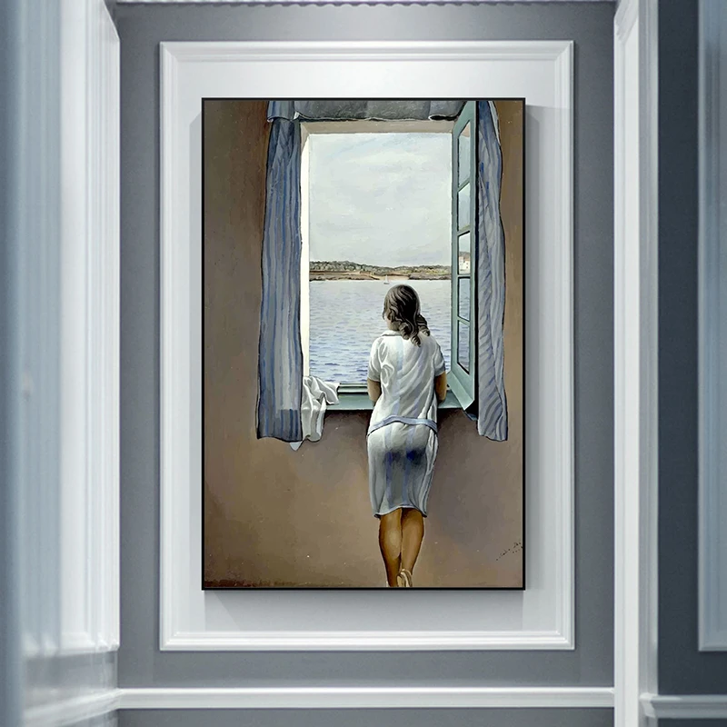 

Salvador Dali Woman At The Window Canvas Paintings Posters and Prints Wall Art Pictures for Living Room Decoration