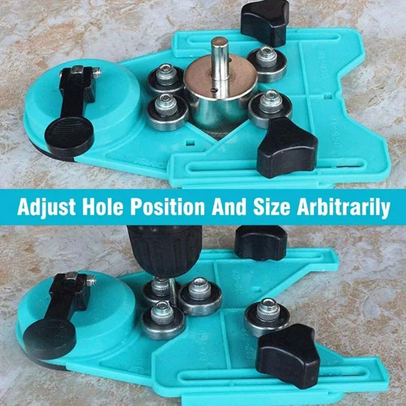 4-80mm localizzatore di punzonatura per piastrelle regolabile punta per trapano guida per sega guida per maschera aspiratore a vuoto ventosa per marmo in vetro ceramico