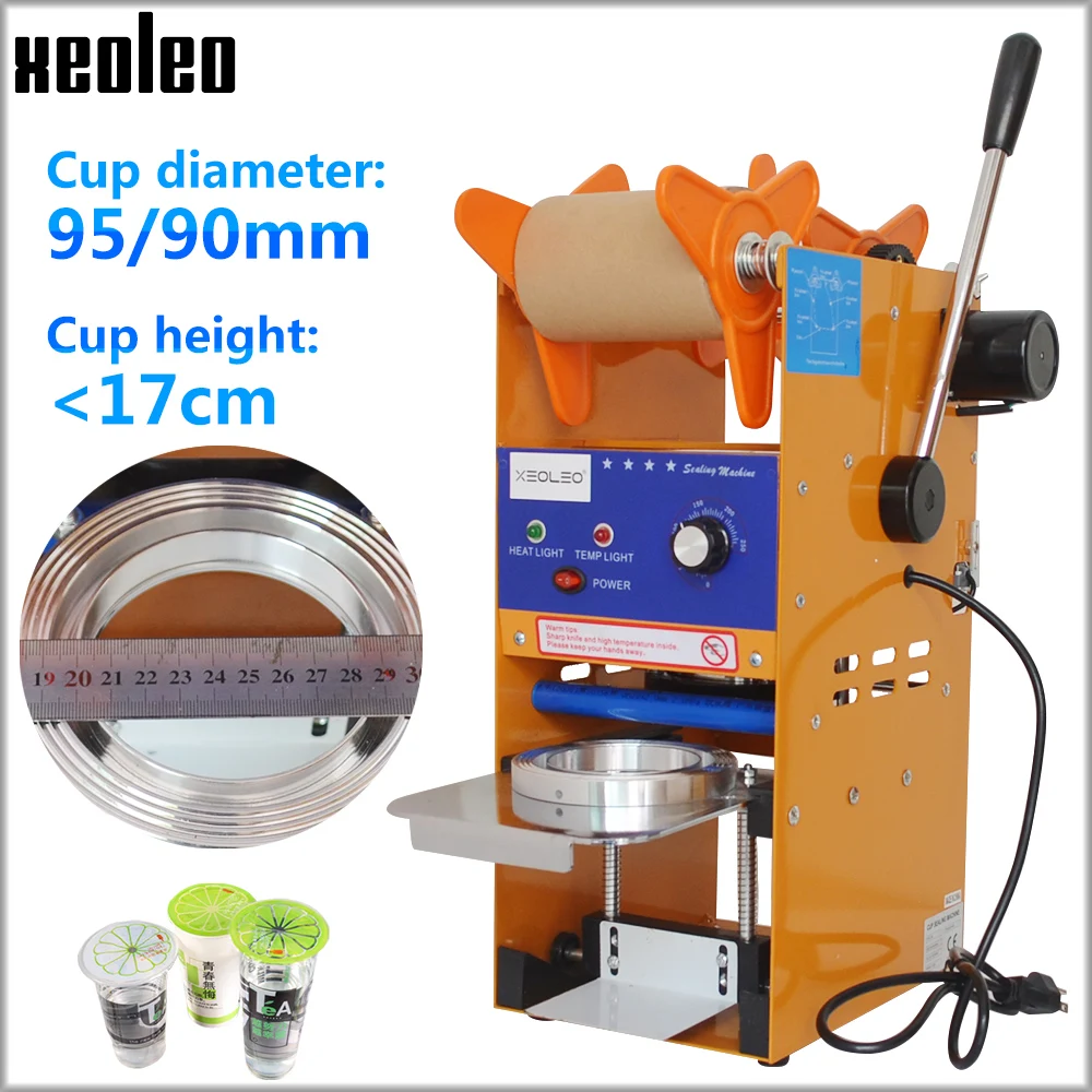 XEOLEO Cup sealer Automatic roll film Bubble tea machine Manual Cup sealing machine 9/9.5cm PP/PE/Paper Cup Milk tea/Soya-bean