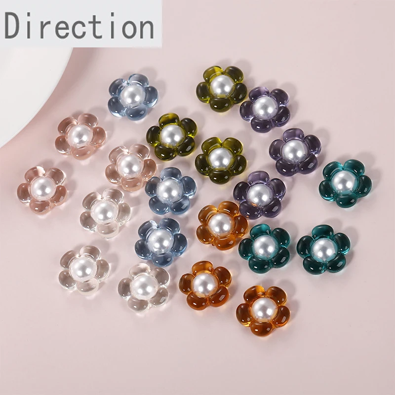 Summer Models Wild Pearl Small Flowers Acrylic Resin Patch Diy Hair Accessories Ear Jewelry Accessories Accessories Materials