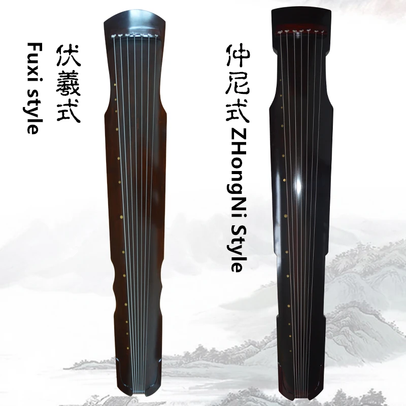 Chiński Guqin Fuxi / ZhongNi HunDun Style Lyre 7-strunowy starożytny cytr Chińskie instrumenty muzyczne Zither Guqin Wyślij książkę do nauki