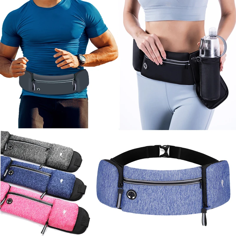 Riñonera para correr para hombre, Bolsa deportiva para correr, cinturón de dinero móvil, impermeable para montaña, con bolsillos, para atletismo