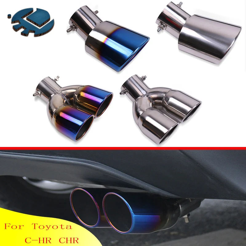 For Toyota C-HR CHR 2016 2017 2018 2019 Stainless Steel exhaust muffler tip Car Accessories