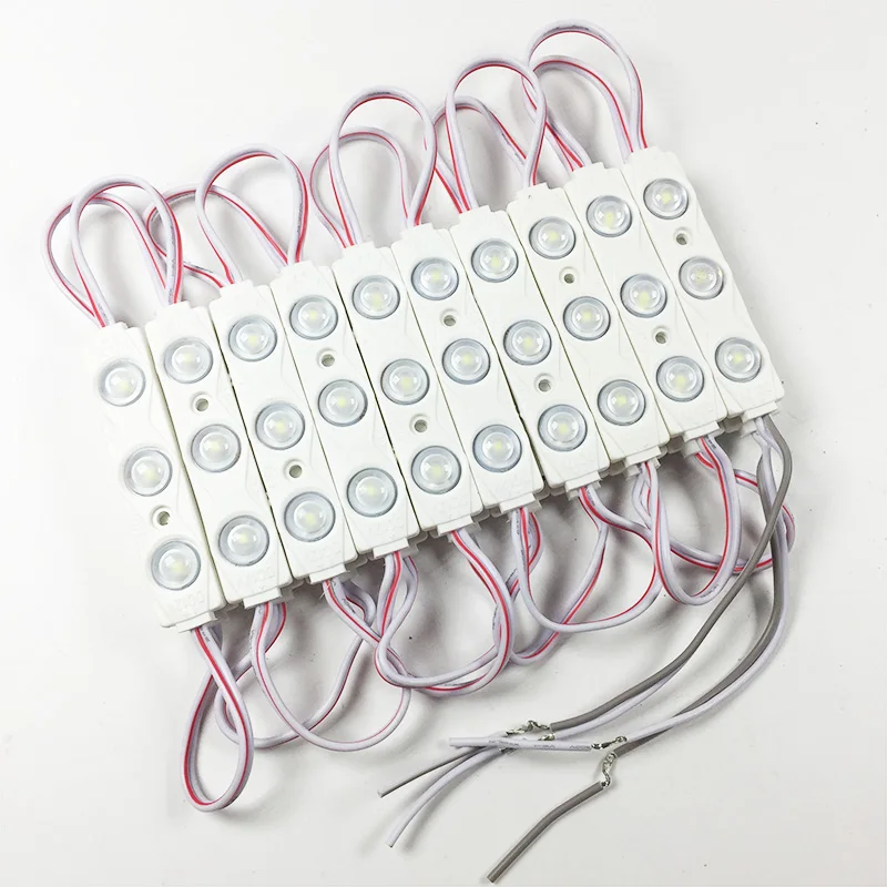 100pcs DC12V 3 LED Module Injection Waterproof IP67 Decorative 2835 Hard Strip Bar Light Lamp White Red Green Blue