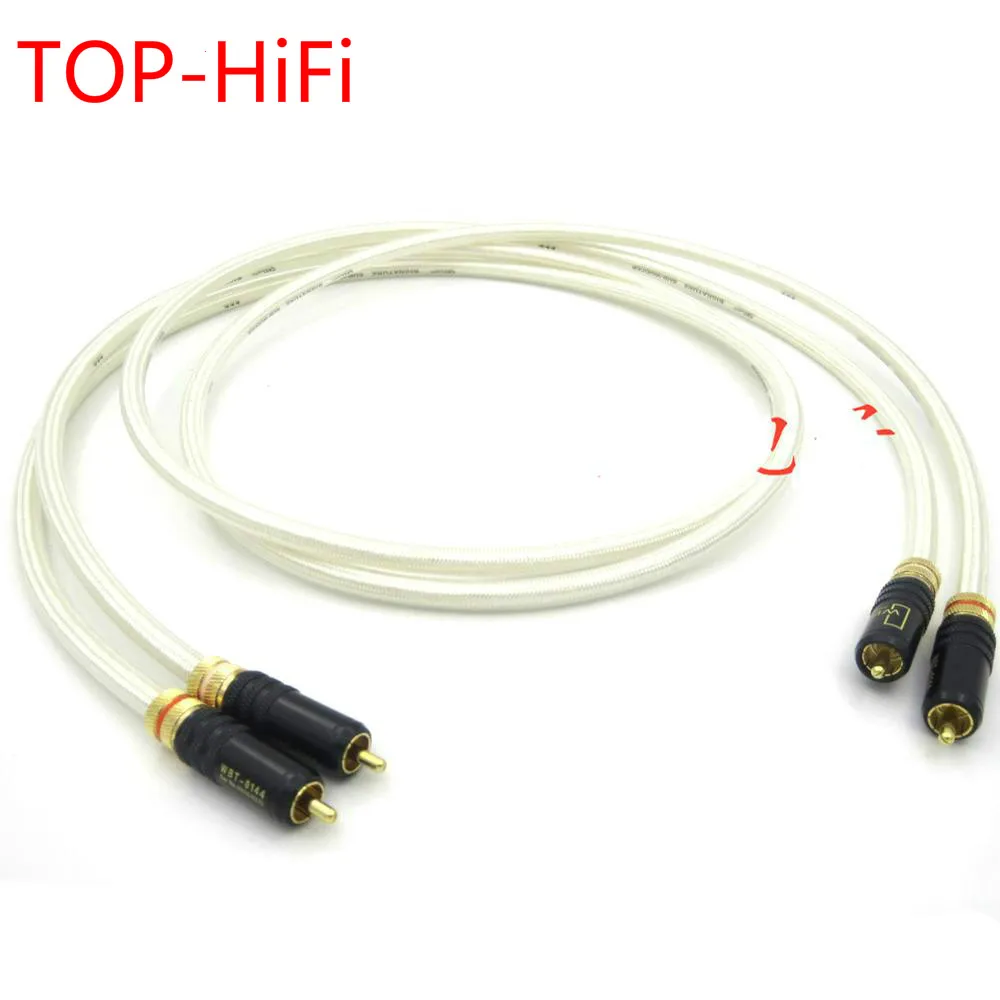 

TOP-HiFi WBT-0144 Gold Plated RCA Plug QED Signature OFC Silver-Plated Audio Amplifier CD Player Interconnect RCA Cable