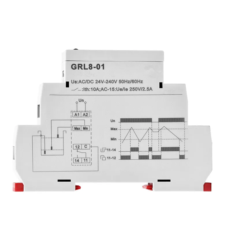 GRL8 Water Level Relay Electronic Liquid Level Controller 10A AC/DC24V-240V Liquid Level Control Relay Din Rail