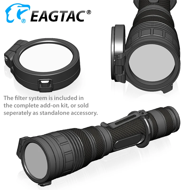 EAGTAC G25C2 SFT40 Tactical LED Flashlight Gun Mount Hunting Color Filter Extender Tube Programmable Outputs