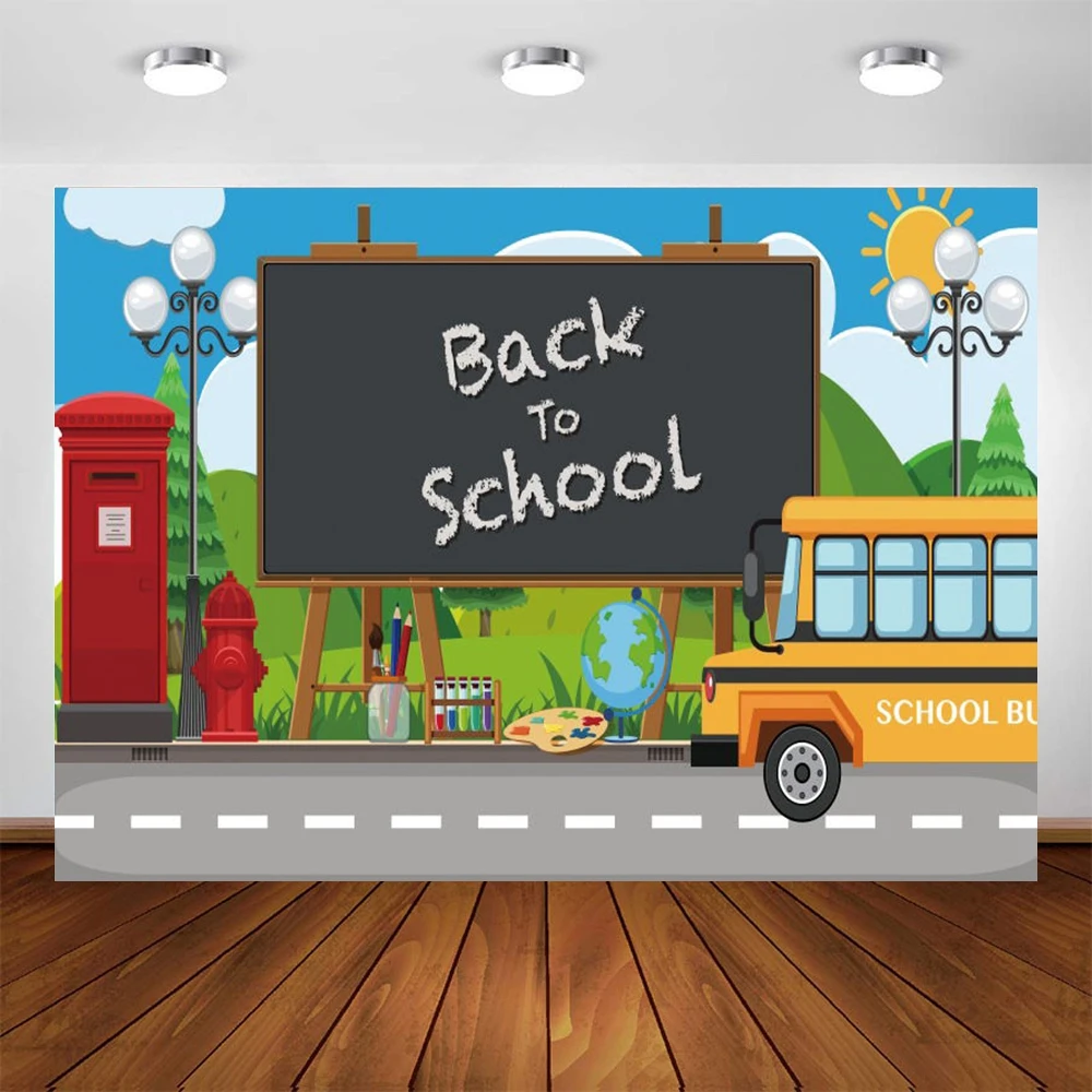 Yeele Bus Letterbox Campus Background Children Back to School Backdrop Photography Photo Studio Student Class Party Photophone