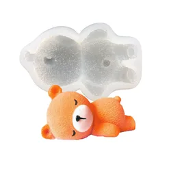 DIY Cute Sleepy Bear Cake Baking Mold Ice Cream Bear Silicone Mold Cake Mousse Chocolate Dessert Mold