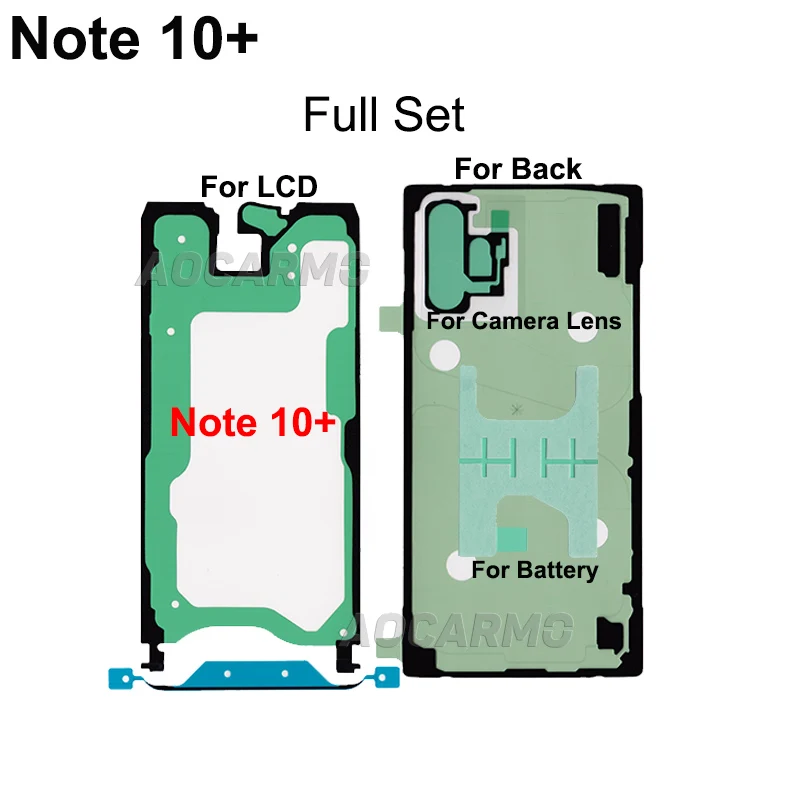 For Samsung Galaxy Note 10+ Plus Full Set Adhesive LCD Screen Tape Back Battery Sticker Cover Frame Camera Lens Waterproof Glue