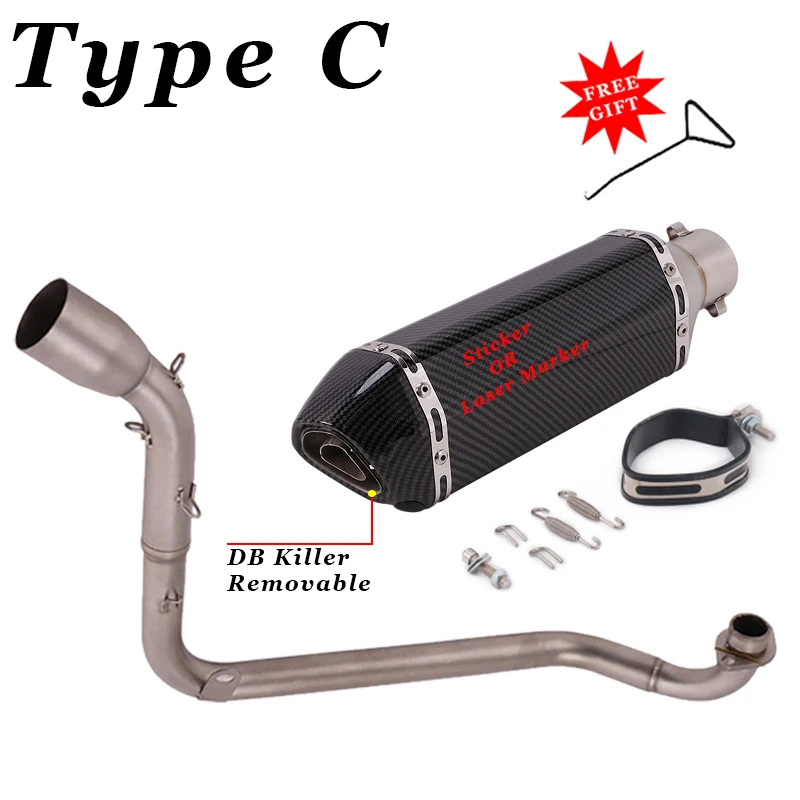 Motorcycle Exhaust Escape Moto Full System Modified Front Middle Link Pipe Connect 51MM Muffler For Honda MSX125 MSX 125 SF