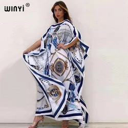 Abiti stampati per le donne 2021 Fashion Design abito allentato Batwing Maxi Long Femme Vestidos Summer Autumn Party elegante Dress