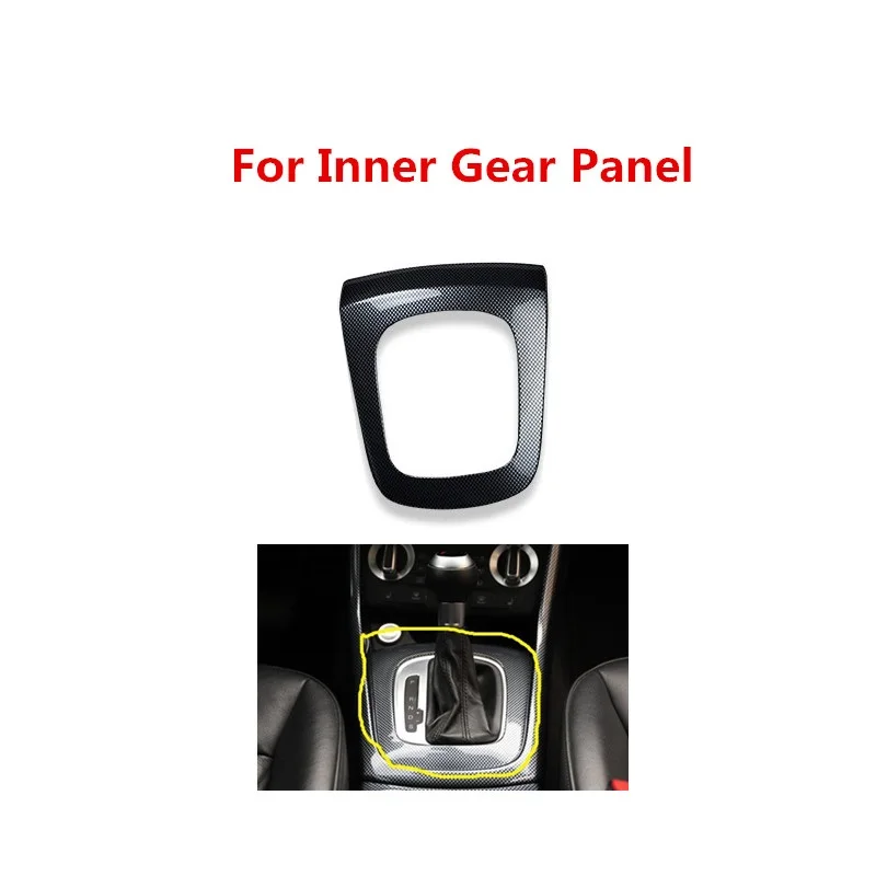 Carbon Fiber Printed Car Gear Door Panel Cover Drink Holder Moulding Trim for Audi Q3 2013 2014 2015 2016 2017 2018 Styling