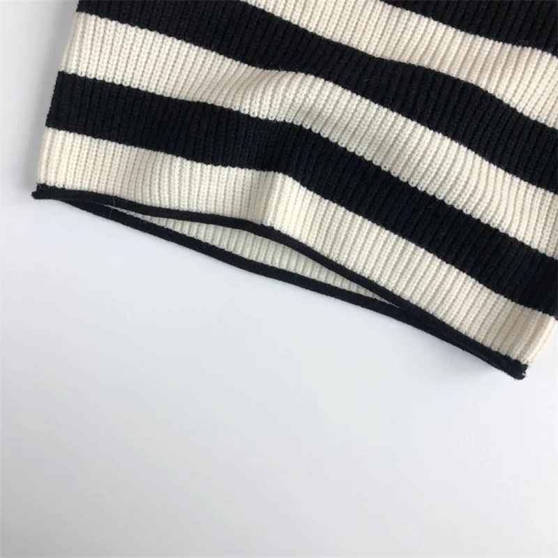 Autumn winter children striped turtleneck warm knit pullovers 1-7 years boys girls loose all-match long sleeve sweaters