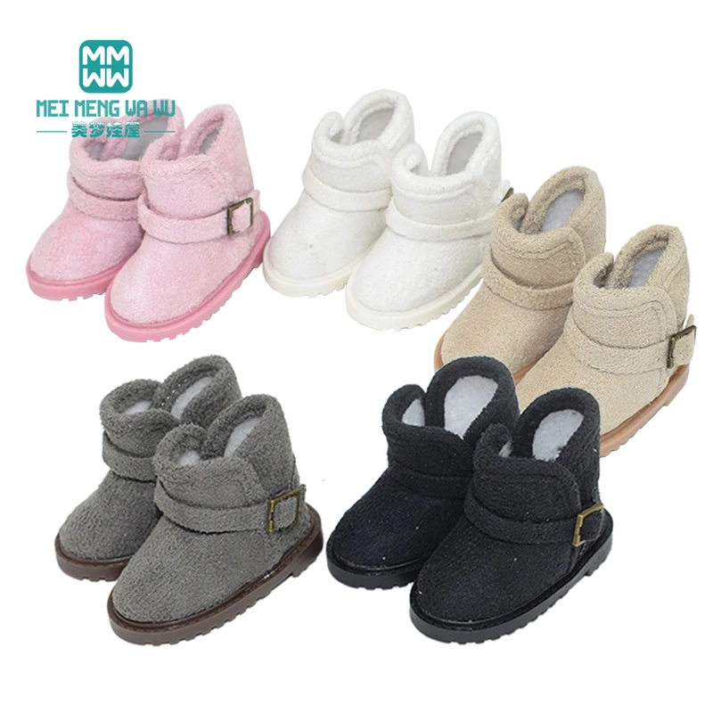 5.6cm Toys Doll Shoes for EXO 1/6 BJD YOSD Doll Accessories Fashion Snow Boots Khaki Black Pink