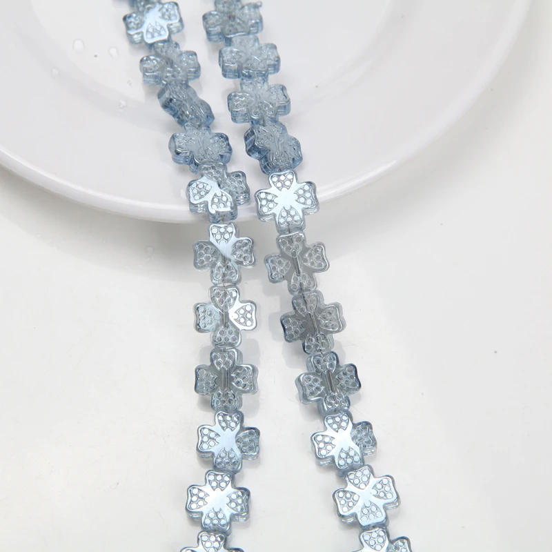 20PCS 12mm AB 색상 꽃 유리 스페이서 비즈 DIY 목걸이 팔찌 액세서리 빛나는 크리스탈 비즈 귀걸이에 대 한 매력