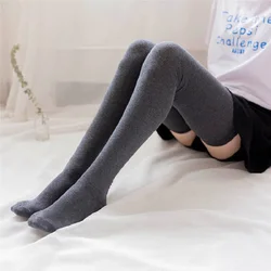 Calcetines largos elásticos para mujer, calcetín de algodón suave y cómodo por encima de la rodilla, de 80cm, a la moda, para otoño e invierno, SO01