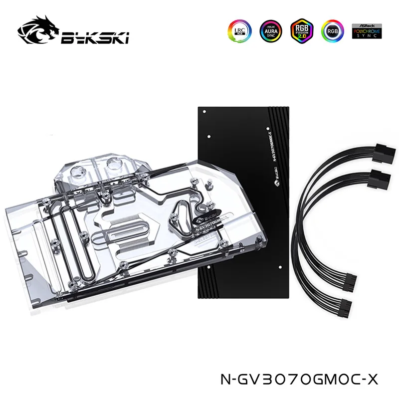 bykski watercooler para gigabyte geforce rtx 3070 jogos oc 8g com placa traseira bloco de agua de cobertura completa n gv3070gmoc x 01