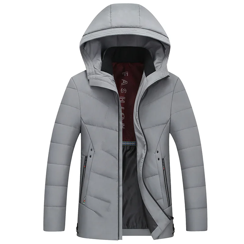 

New Style Men's down Feather Cotton-padded Clothes Middle-aged Men's Hooded Jacket Thick Warm Comfortable to Send Her Husba