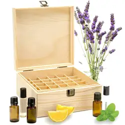 Wooden Essential Oils Storage Box Organizer Solid Wood Aromatherapy Bottles Storage Case Holder Aromatherapy Container Case