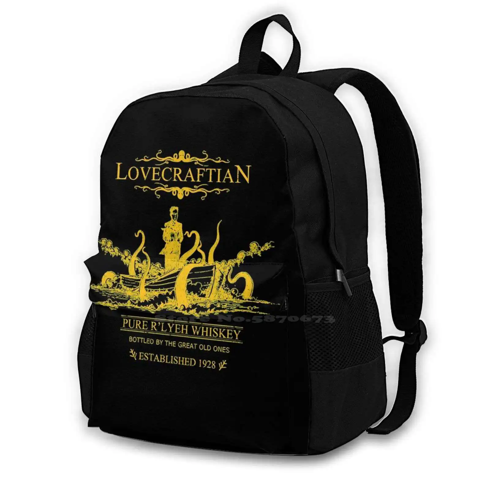 R'Lyeh Whiskey Pattern Design Bag Student'S Backpack Call Of Cthulhu Horror Hp Lovecraft Innsmouth Miskatonic University