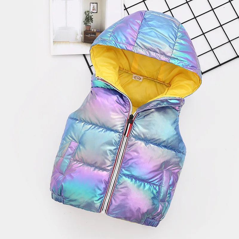 Fashion Boys Girls Vests Coat Spring And Autumn Baby Vests Jacket Keep Warm Children Clothing Solid Color Girls Boys Down Jacket