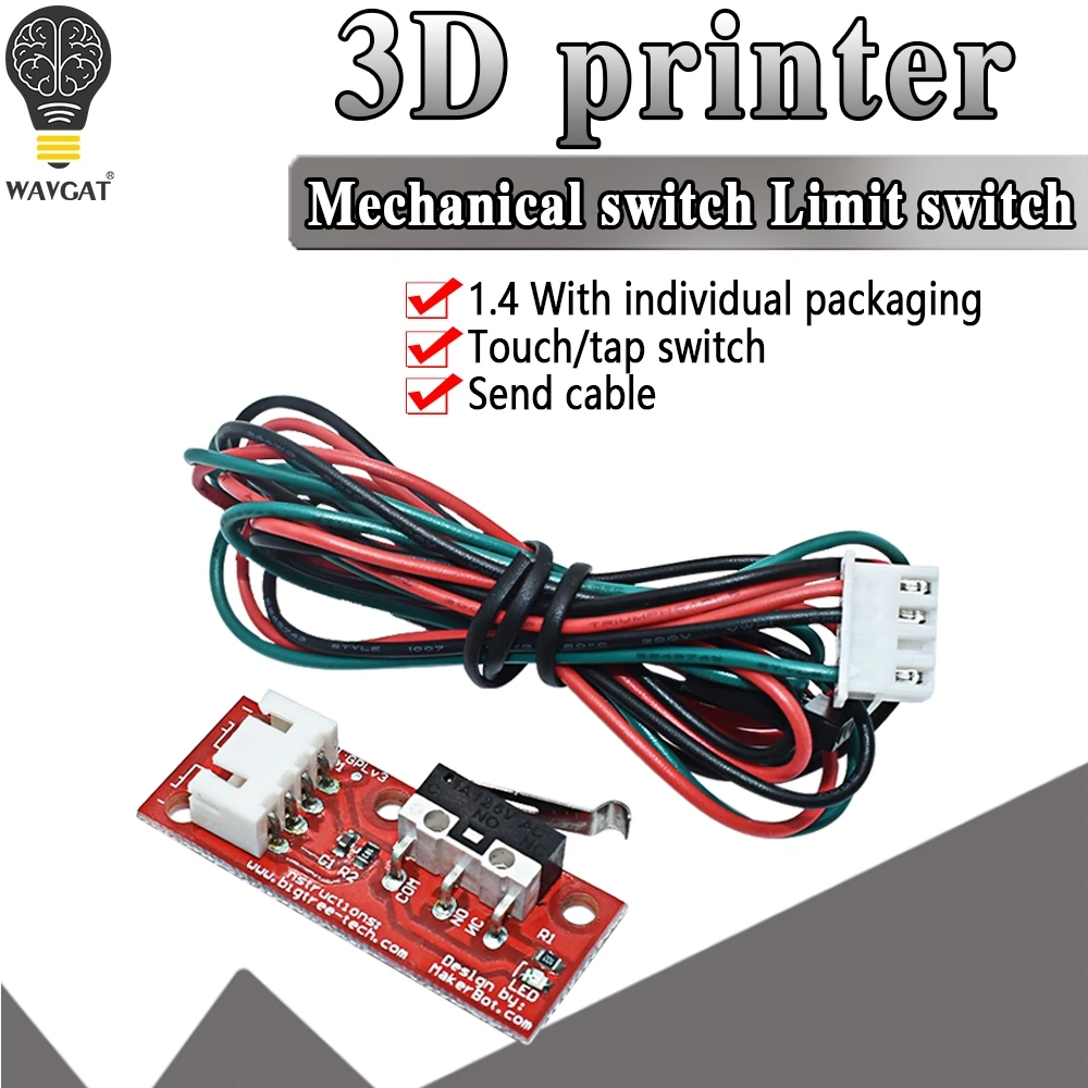 Endstop Switch for Arduino End stop Limit Switch+ Cable High Quality Mechanical Endstop for 3D Printer RAMPS 1.4