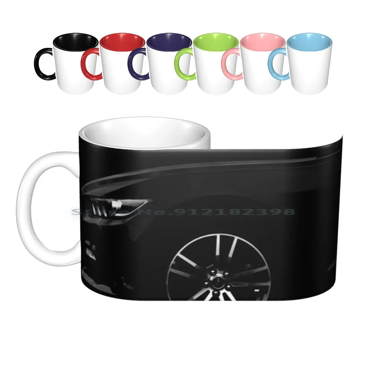 - Black-2 Ceramic Mugs Coffee Cups Milk Tea Mug Facemask Creative Trending Vintage Gift Bottle Cup