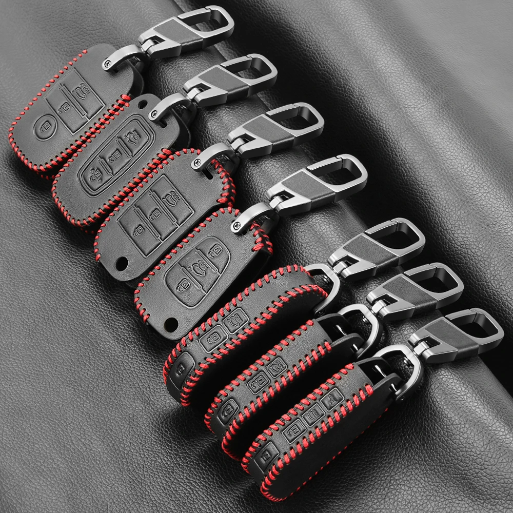 Leather key chain ring cover case holder for KIA Ceed K3 K4 K5 Sportage R QL KX5 Sorento KX3 KS3 RIO Cerato Optima Frote Soul