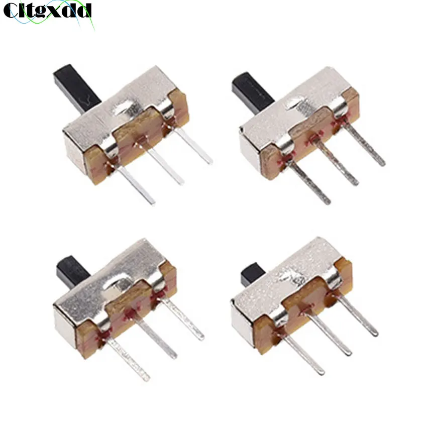 Cltgxdd 10pcs SS12D00 Interruptor ON-OFF Mini Slide Switch 3Pin 1P2T 2 Position Toggle Switch Handle Length : 2MM/3MM/4MM/5MM