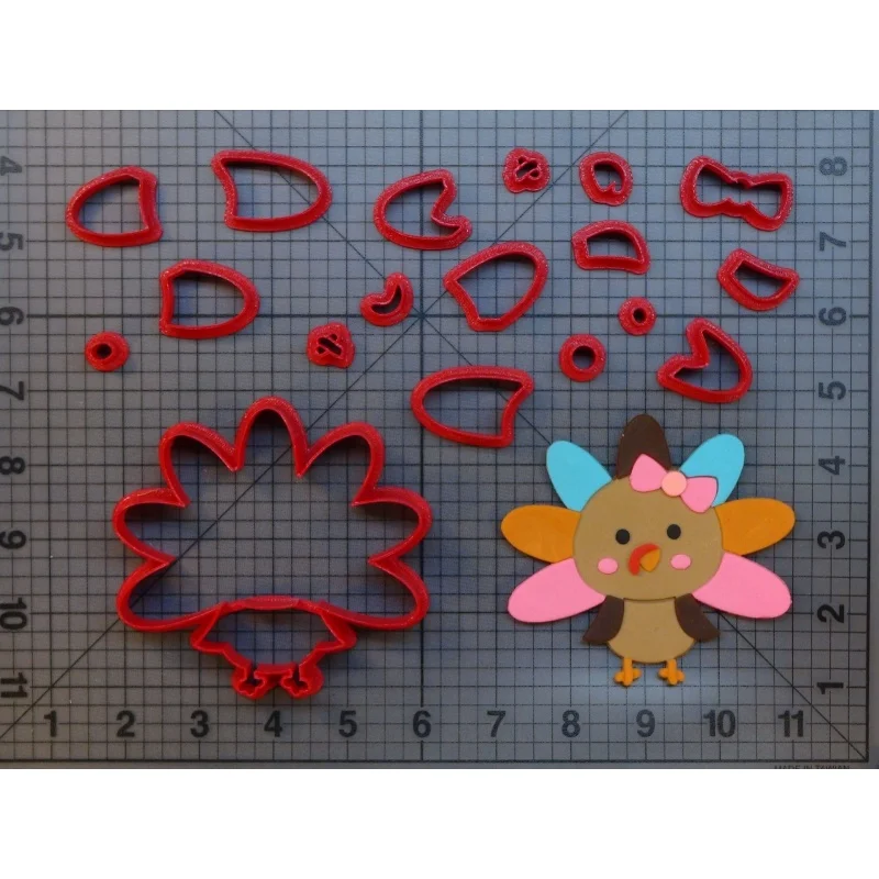 Thanksgiving Day scared turkey face angry turkey butt cute girl turkey fondant cutter animal cupcake decorating cookie cutter