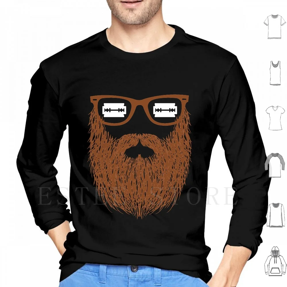 Men's With Beard Logo Hoodies Beard Black White Grey Red Beard Logo With Beard Logo And Glass