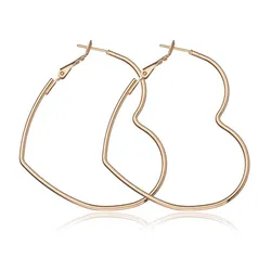 Cute Hollow Big Heart Hoop Earrings For Women Gold Silver Color Simple LOVE Trendy Romantic Jewelry Wholesale Nice Gifts