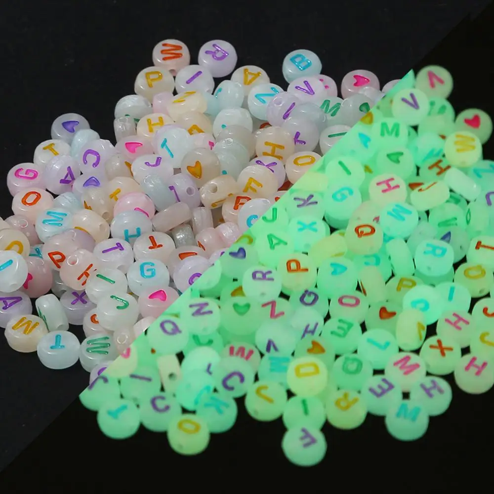 100pcs/lot Mixed English Letter Acrylic Beads Flat Heart Alphabet Number Beads for DIY Charms Bracelet Necklace Jewelry Making