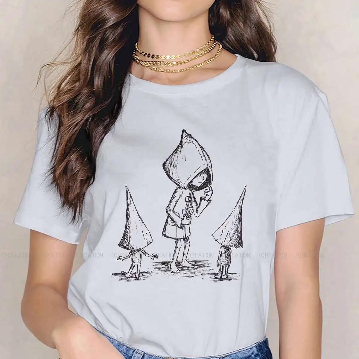 Talk Female Shirts Little Nightmares Game Large Vintage Women Tshirts Harajuku Casual Feminine Blusas