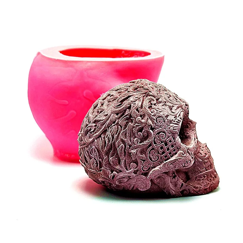 Pattern pattern skull silicone mold diy to make candle resin model, suitable for making kitchen fudge iced chocolate cake tools
