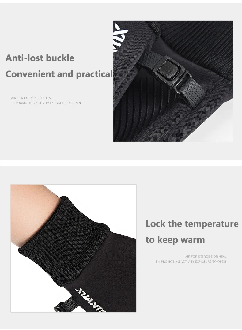 Winter Wasserdichte Herren Handschuhe Touchscreen Winddicht Sport Angeln Fahren Motorrad Ski Rutschfeste Warme Radfahren Frauen Handschuhe – Detail 12