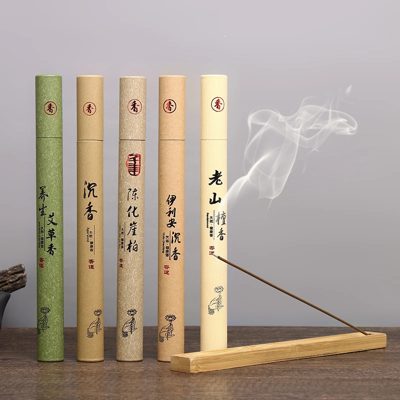

40Pcs/Box Natural Sandalwood 21CM Home Sticks Meditation Purification Stick Incense Indoor Ceremony Buddha Incense wormwood