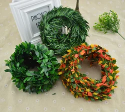 7 Meters Iron Wire Green Leaf Vine Wedding Decorative Flowers Wreaths Christmas Decoration for Home Cheap Artificial Plants