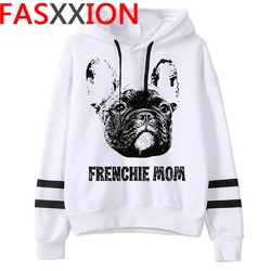 Sudaderas con capucha de Bulldog Francés para mujer, sudaderas con estampado gráfico grunge harajuku, sudaderas de gran tamaño de hip hop