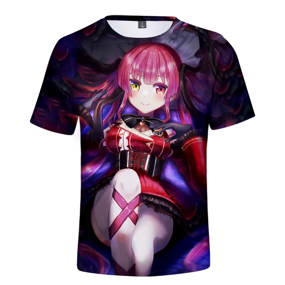 BSLNXNMA HOLOLIVE VTuber Houshou Marine 3D Printed Spring Summer Preppy Men/Women Street Clothes T-shirt Streetwear Kawaii style