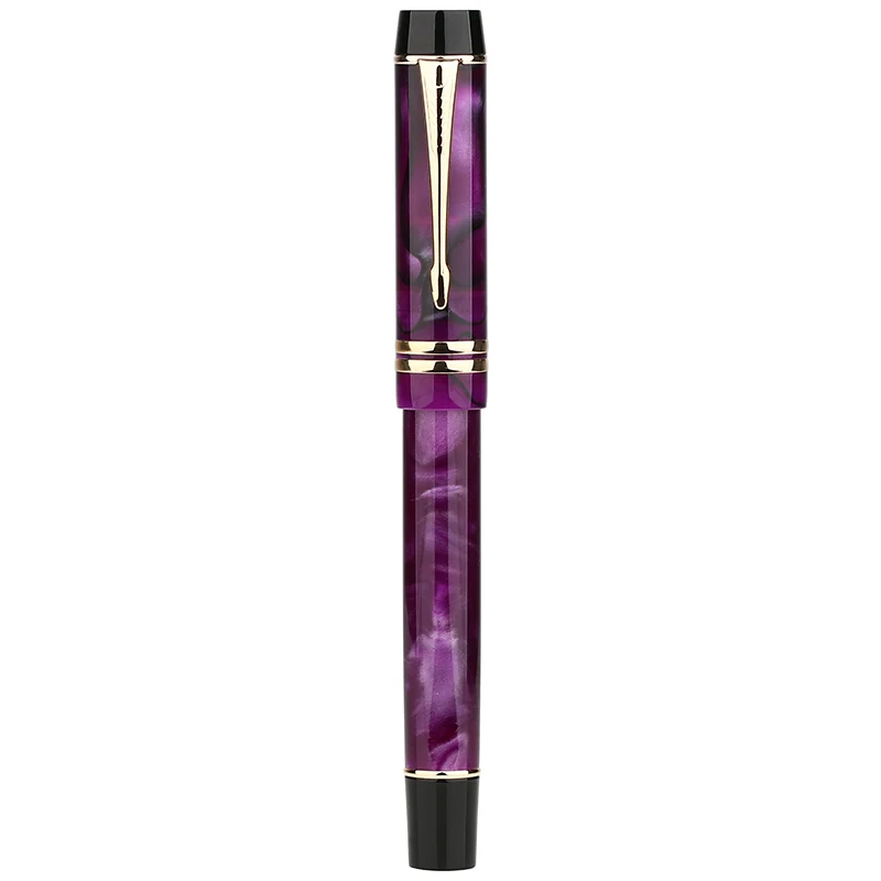 MAJOHN M600S Celluloid Purple Fountain Pen Iridium Golden F 0.5mm Excellent Fashion Office Business Writing Gift Pen