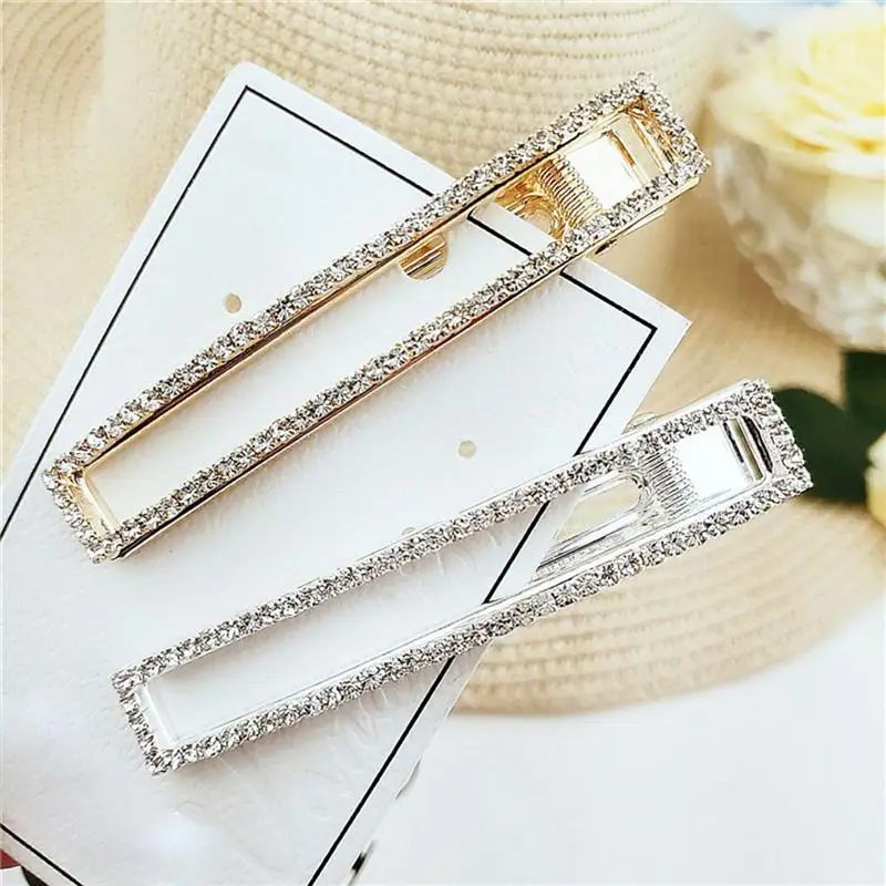 1Pcs Trendy Handmade Flashing Diamond Rhinestone Pearl Hair Clips For Women Crystal Shiny Rhinestones Hairpin Hair Accessories