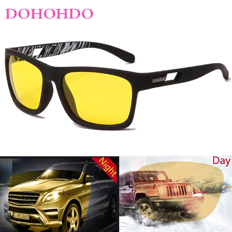 DOHOHDO New Polarized Sunglasses Men Driving Shades Male Night Vision Sun Glasses Luxury Brand Designer Anti-Glare Goggle Gafas